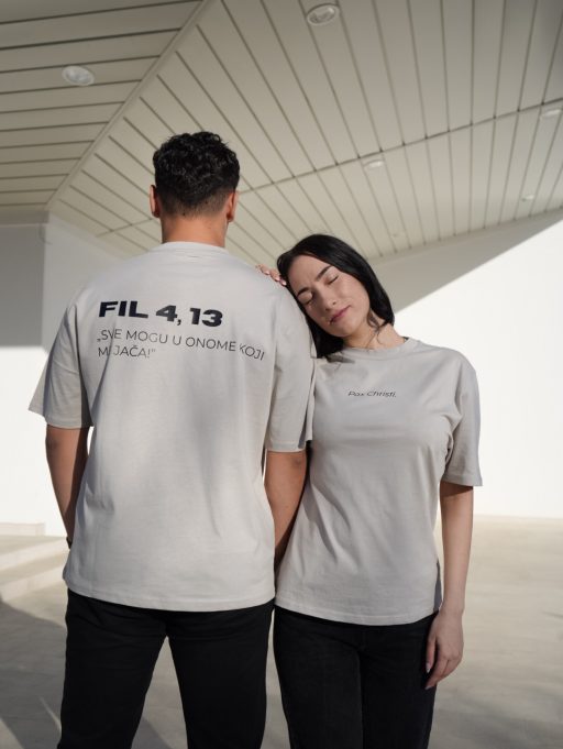 FIL 4:13 Oversize Unisex Majica – Bež