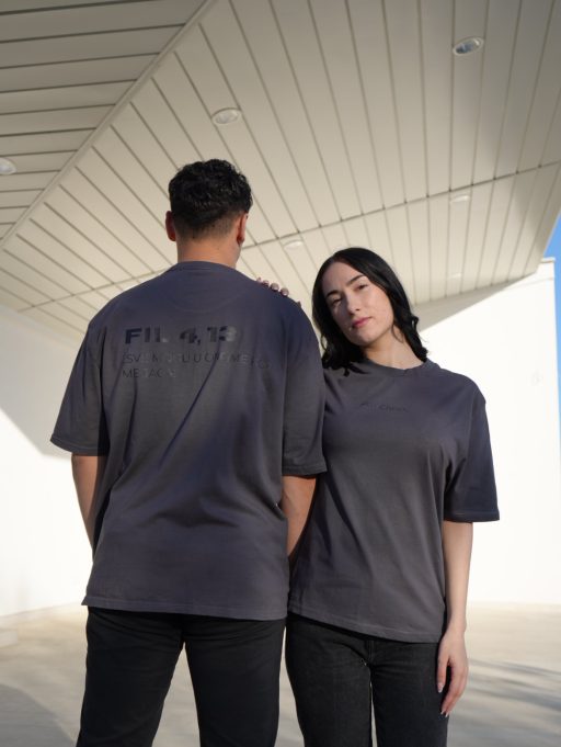 FIL 4:13 Oversize Unisex Majica – Crna