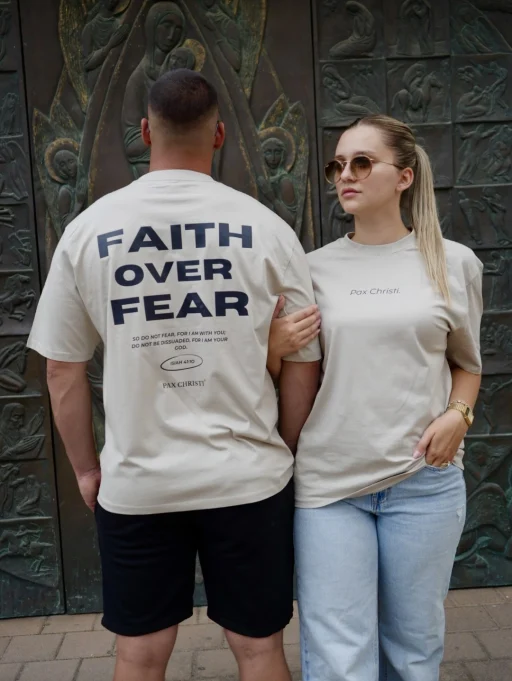 Faith Over Fear Oversize Unisex Majica